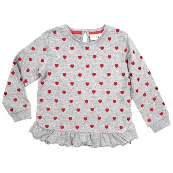 NAME IT Little Girl ORGANIC Cotton Grey Sweatshirt - Picture 1 of 1
